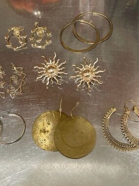 Gold Hoops & Disc Earring Collection